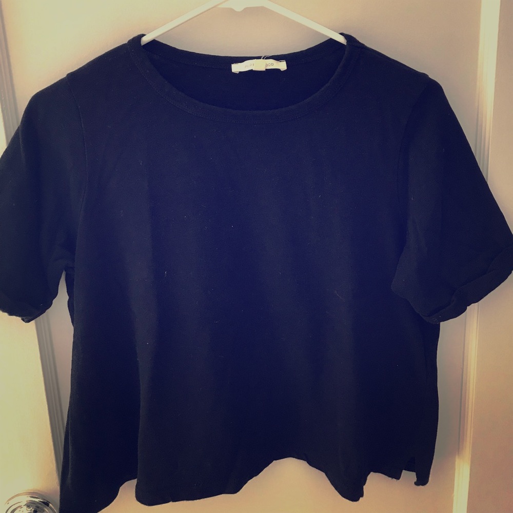 Pure + Good Black Cropped Tee